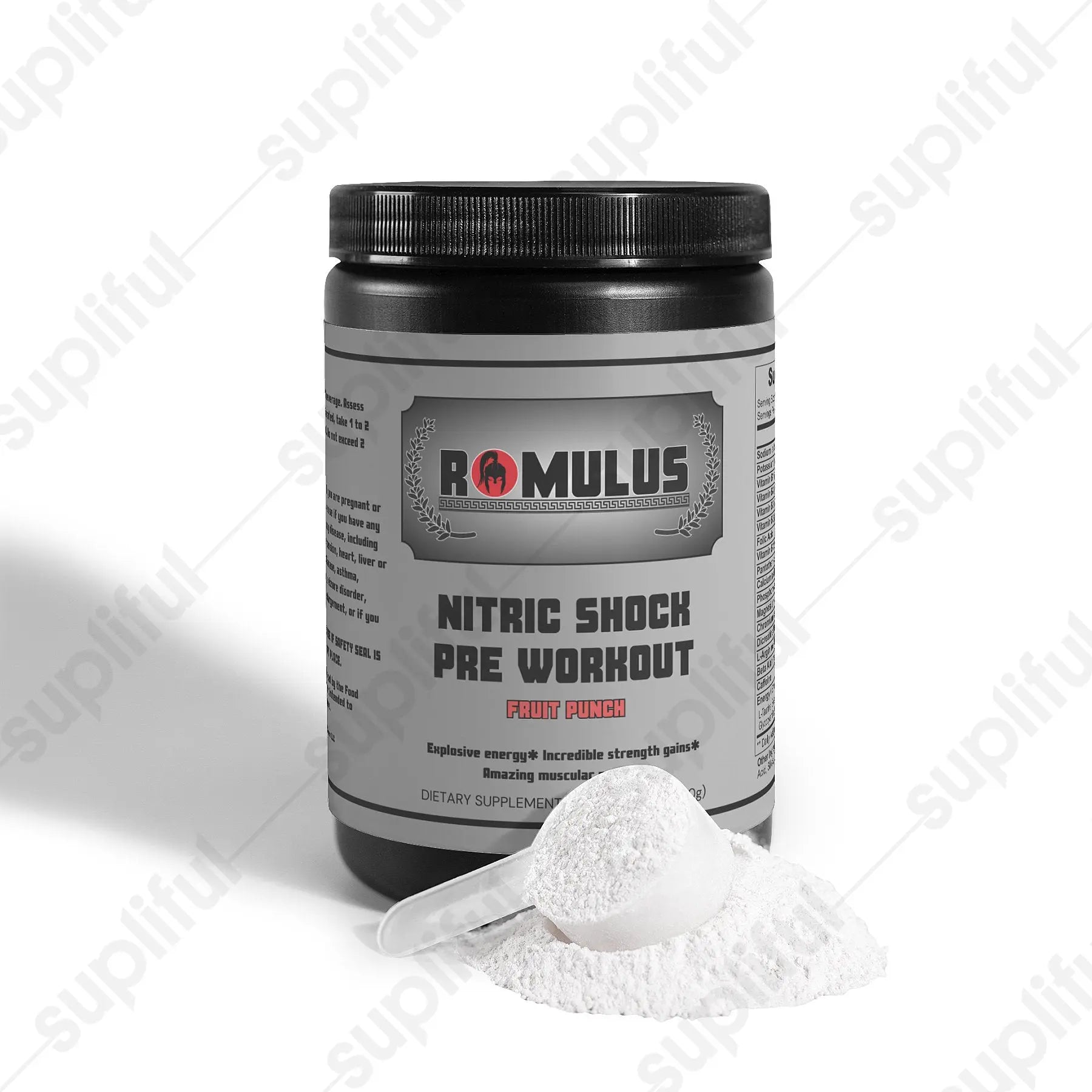 Nitric Shock Pre-Workout Powder (Fruit Punch) Romulus