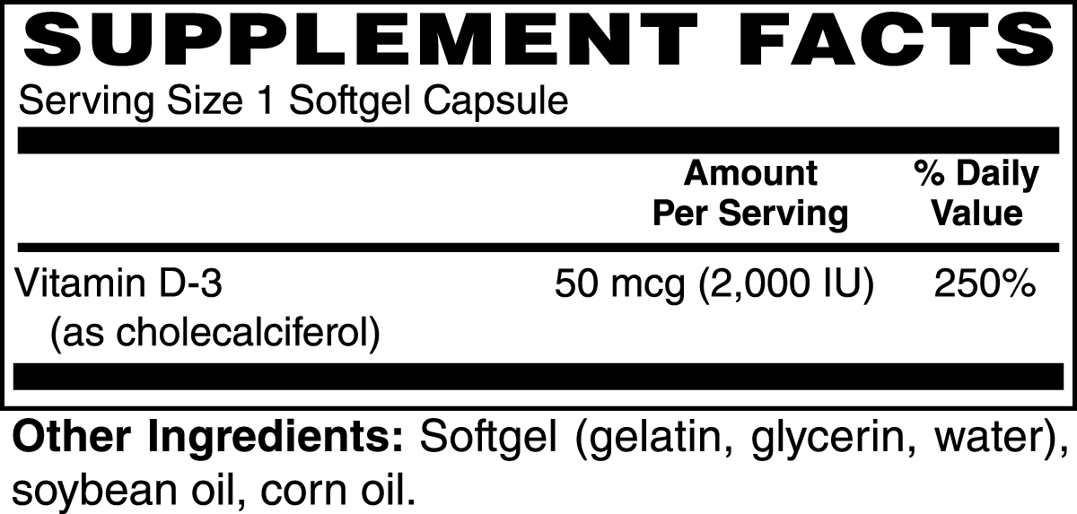 Vitamin D3 2,000 IU Romulus